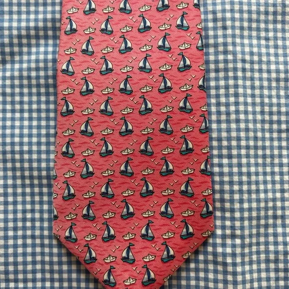 Brooks Brothers silk tie – pink with light blue sailboats – NWT - Picture 7 of 7